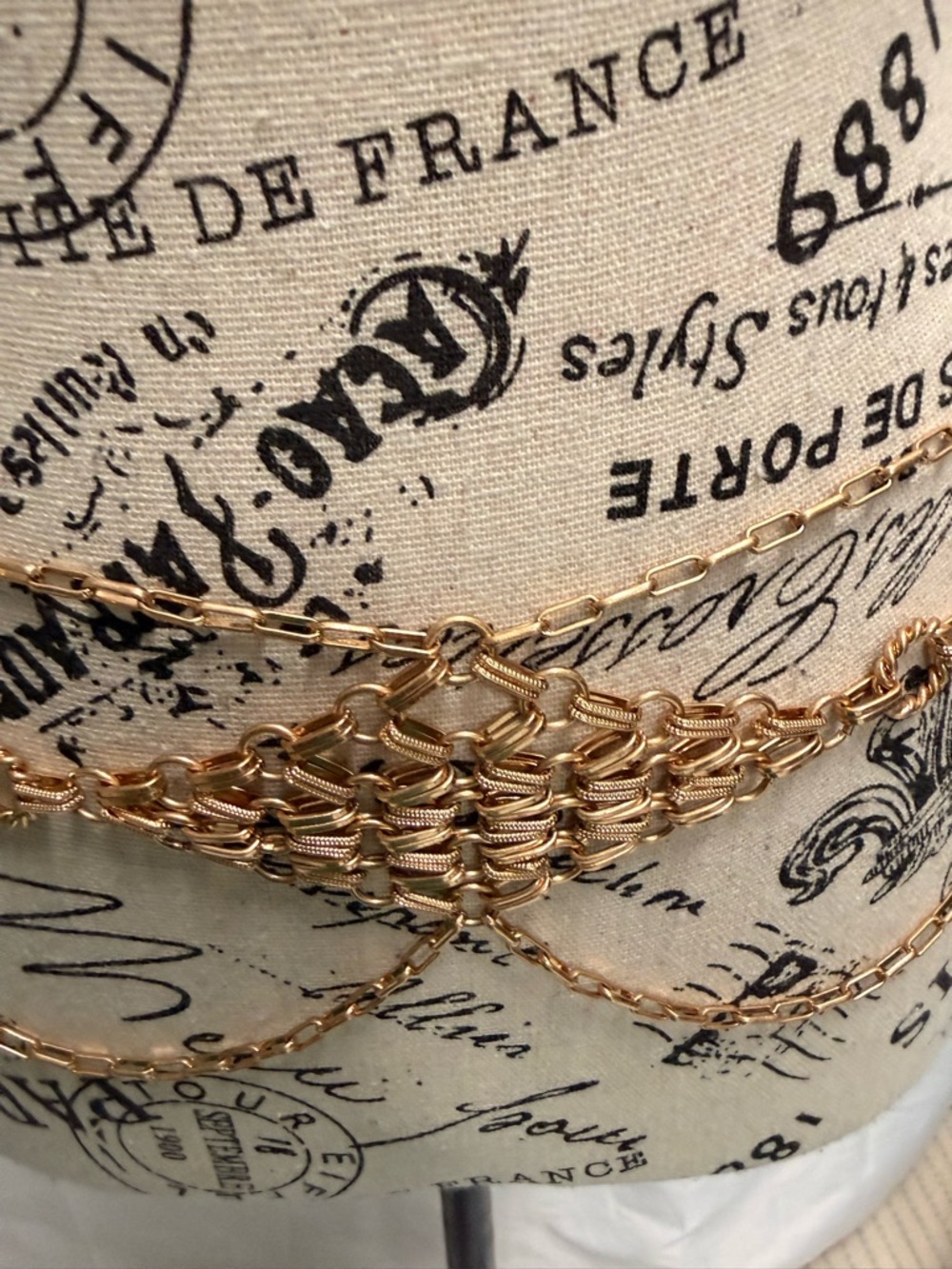 Zara Gold Chain Belt Layered Drape Statement Waist Hip Belt